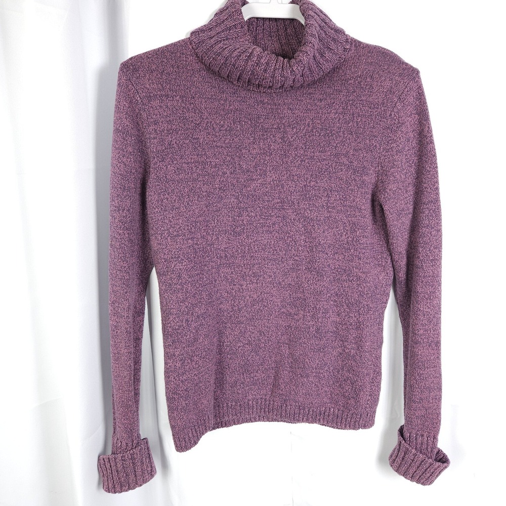 LL Bean Purple Long Sleeve Turtleneck Pullover Sweater Women's Small